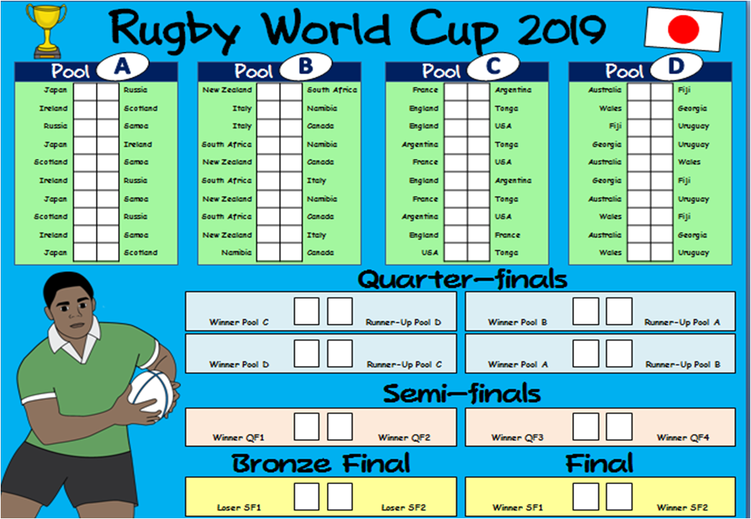 A Crucial Week Rugby World Cup 2019 Fixtures Wall Calendar