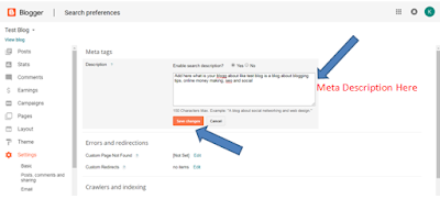 blogsport seo, meta tags description