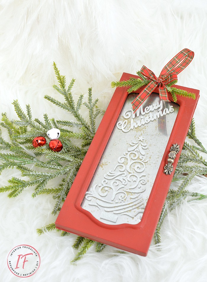 Upcycled and Repurposed Red Door Christmas Ornament