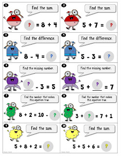  Free Addition and Subtraction Task Cards