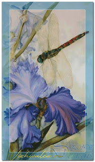 Download cross stitch scheme 02-037 "Dragonfly and Iris" ZSV