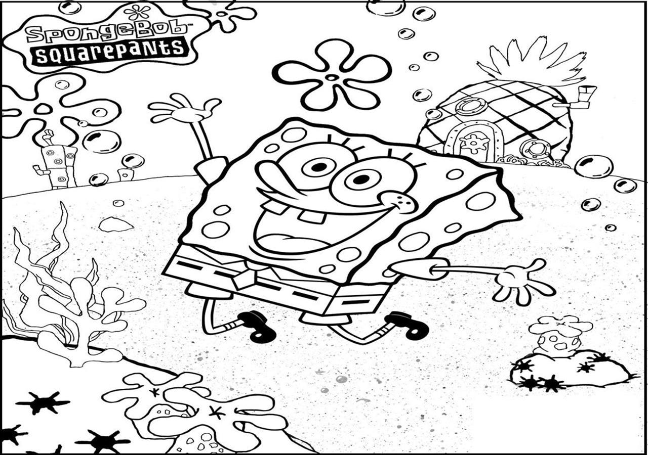 kumpulan gambar mewarnai spongebob terbaru | gambar mewarnai spongebob