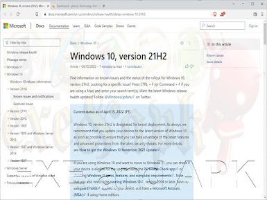 تقول Microsoft إن الإصدار 21H2 من Windows 10 أصبح جاهز للنشرعلى نطاق واسع