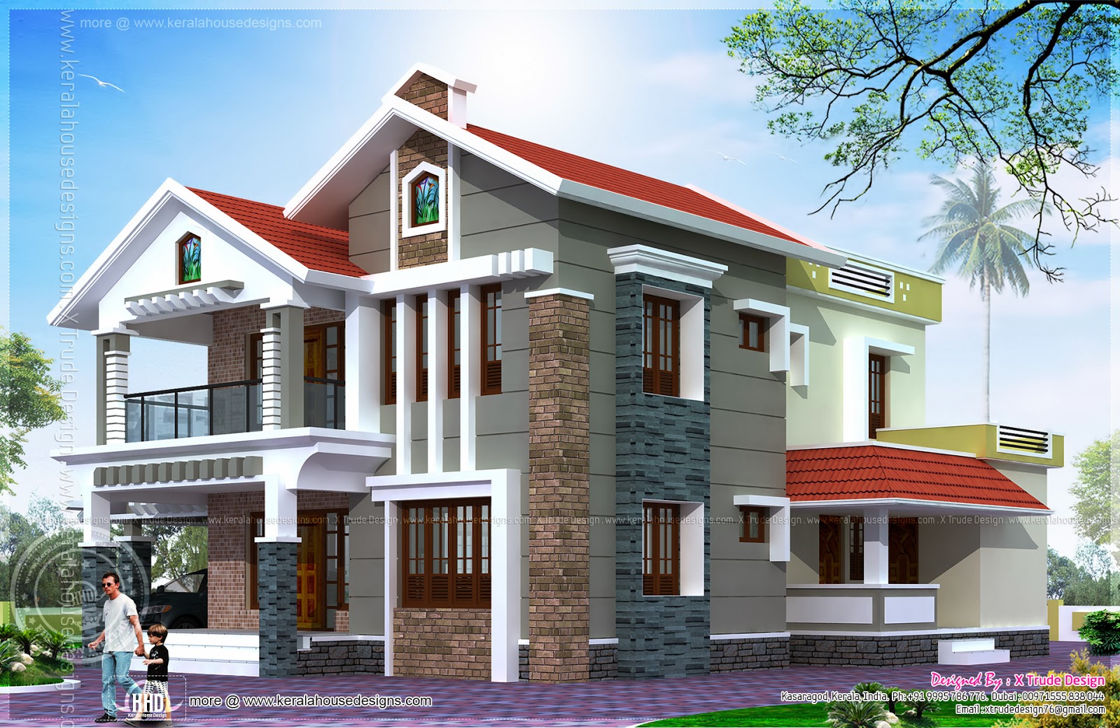 3080 square feet luxury villa exterior Kerala home