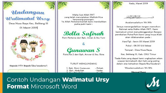 Contoh Undangan Walimatul Ursy yang Bisa di Edit Gratis Format Word