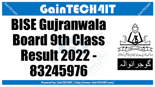 BISE Gujranwala Board 9th Class Result 2022 - 83245976