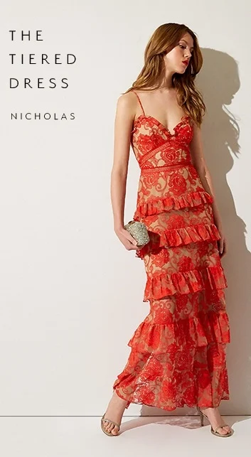 Nicholas Red Tiered Lace