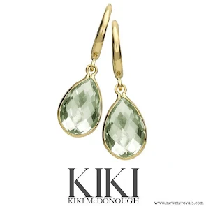 Princess of Wales wearing Kiki Mcdonough Kiki Classics Green Amethyst Pear Drop Earrings