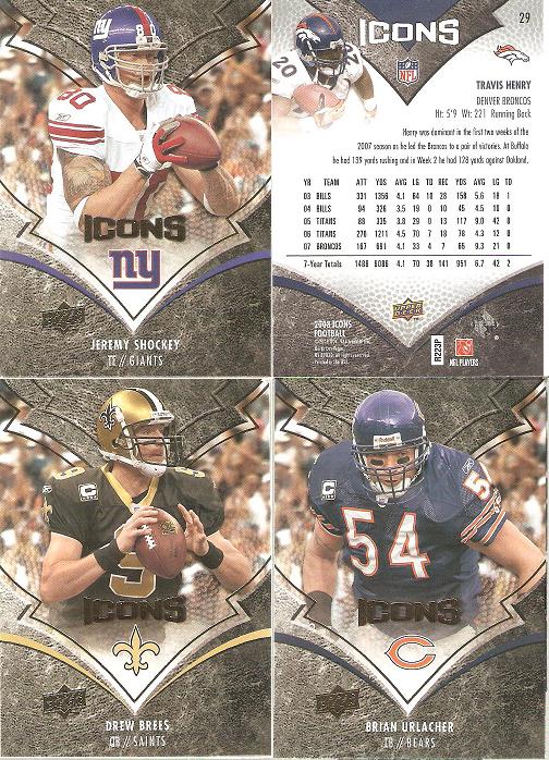 #68 Jeremy Shockey #29 Travis Henry (b-side) #62 Drew Brees