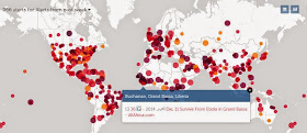 خريطة تفاعلية لتتبع انتشار الامراض في العالم
