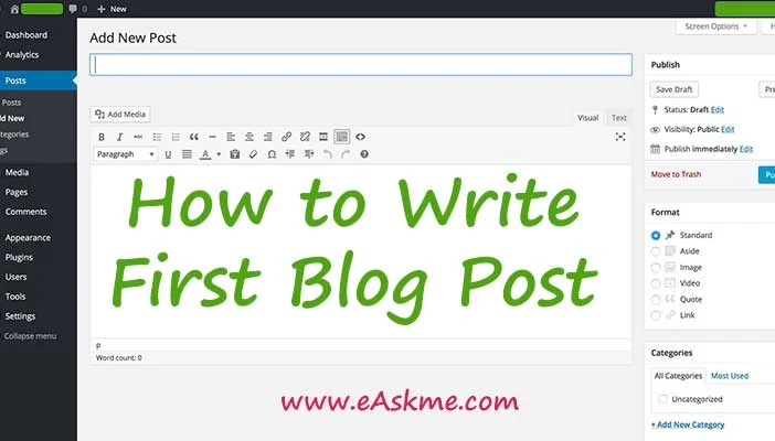 How to Write First Blog Post for Leave an Impression: eAskme