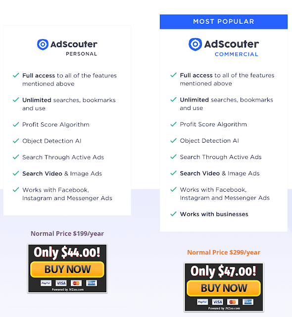 AdScouter Pricing Option