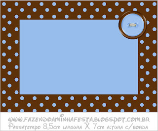 Brown and Light Blue: Free Printable Candy Bar Labels.