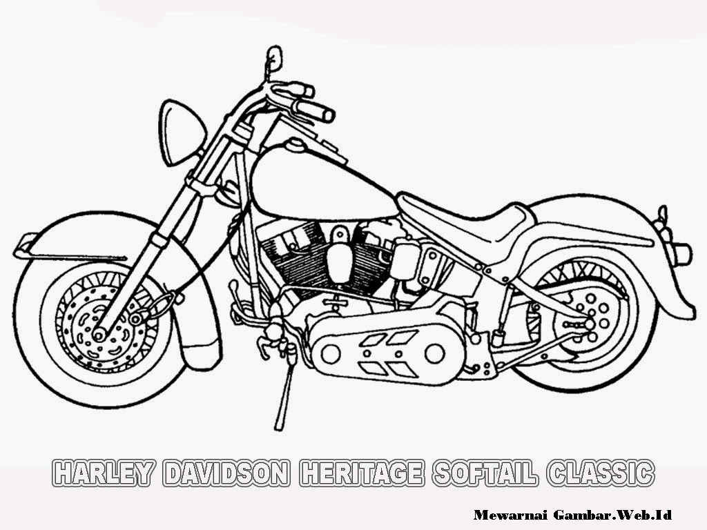 Mewarnai Gambar Motor Harley Davidson Mewarnai Gambar