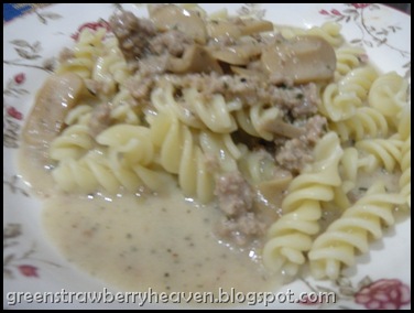 Ann Mikael : RESEPI : Pasta Garlic Mashroom