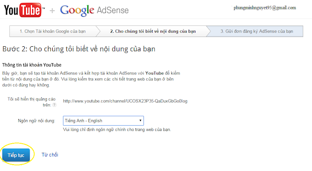 Hướng dẫn liên kết với Google Adsence và Network Youtube