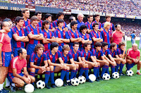 F. C. BARCELONA - Barcelona, España - Temporada 1982-83 - Plantilla del F. C. BARCELONA para la temporada 1982-83, en la que se clasificó 4º en la Liga, con Udo Lattek, José Luis Romero y César Luis Menotti de entrenadores