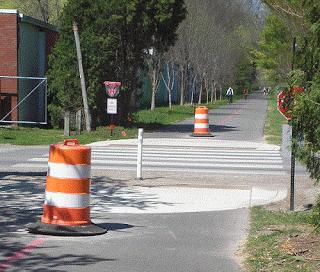 49th and Monon Bollard installation