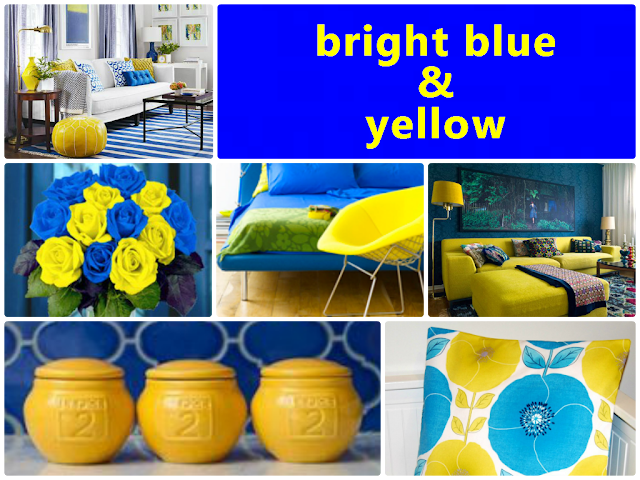 blue and yellow color combination for home decoration