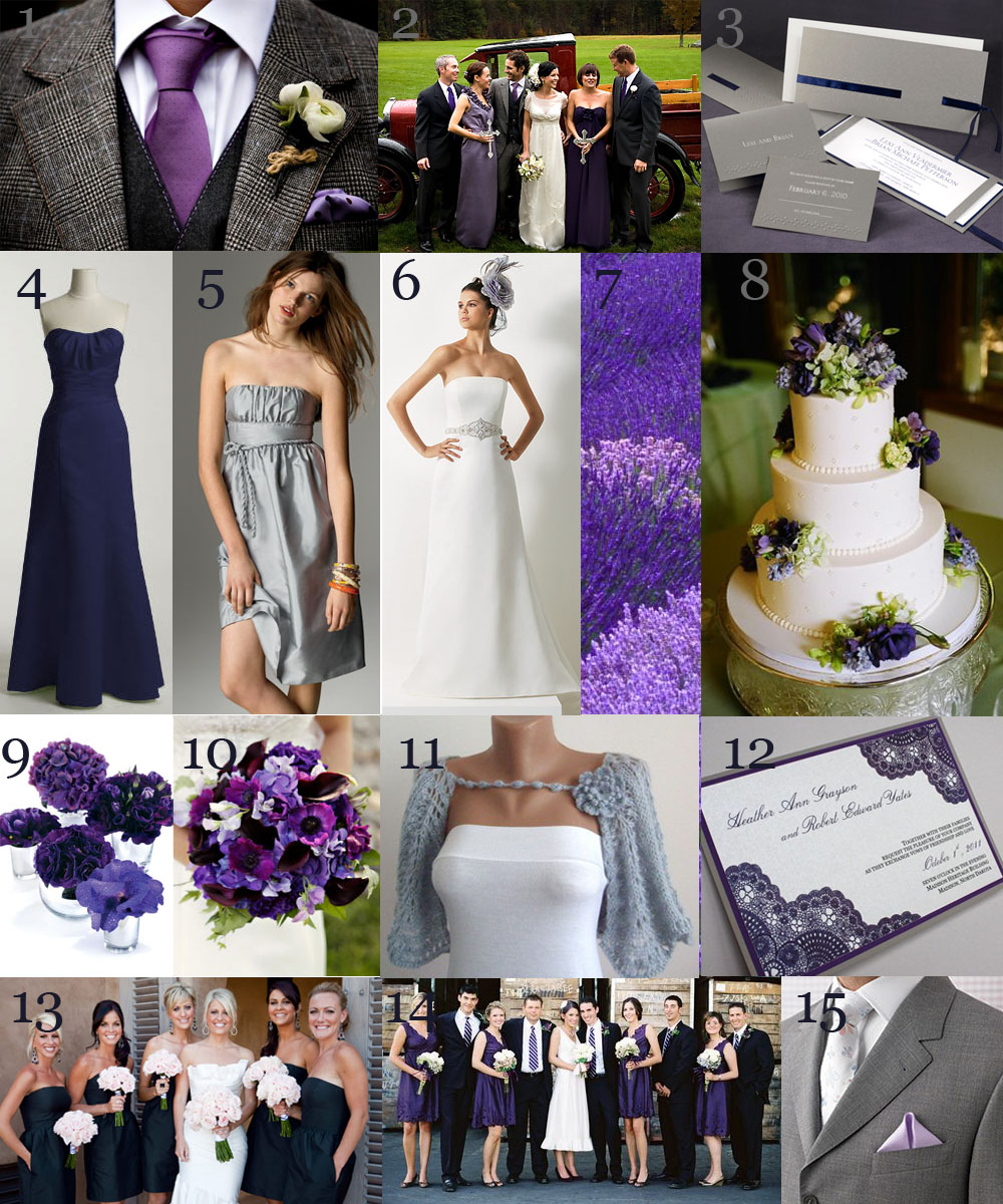 gray and purple wedding