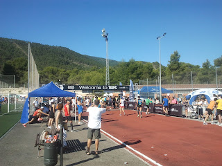 Salida 10k Alcoy 2012. Paisaje espectacular al fondo.