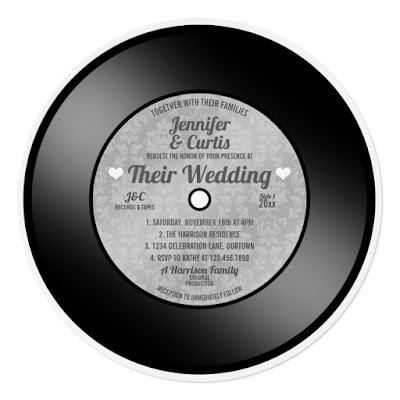 Retro Vinyl Record Wedding Invitation