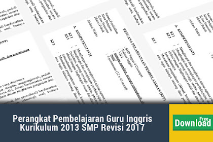 Perangkat Pembelajaran Guru Inggris Kurikulum 2013 Smp Revisi 2019