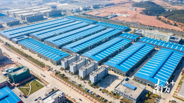 Deqing County Industrial New City, "one city, two parks" aerial photo of the prefabricated building industrial park and Nanyao Health Industrial Park.