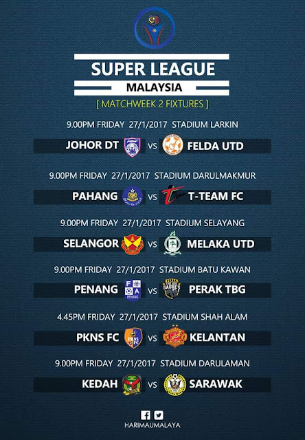 Live Streaming JDT vs Felda United 27 Januari 2017 