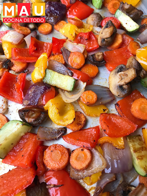 mau cocina de todo verduras rostizadas receta al horno calabacita pimiento morron zanahoria