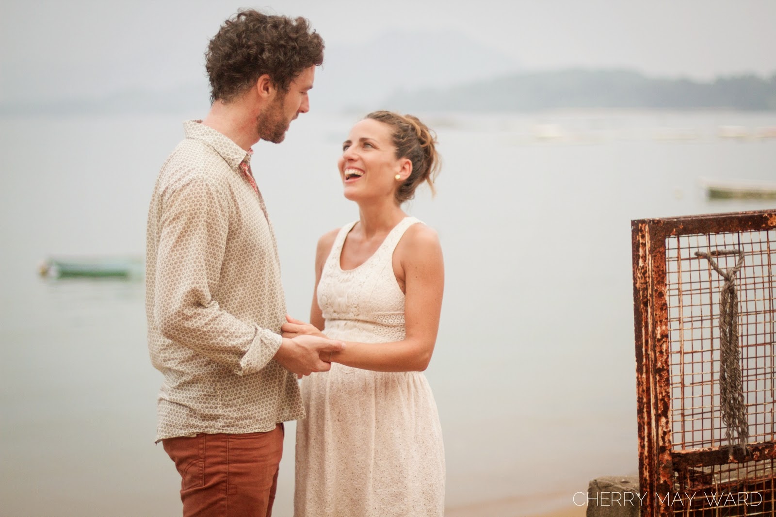 sweet, fun, couple looking at each other, sha ha beach sai kung, natural