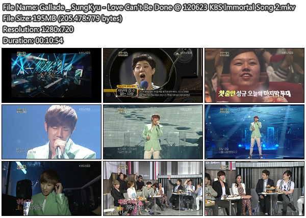 Mediafire Download Korean Music: [Perf] SungKyu - Love Can't Be Done @ 120623 KBS Immortal Song 2