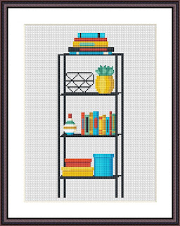 Bookshelf new home cross stitch - Tango Stitch