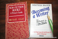 Two writing books: Michael Legat's non-fiction books, and Dorothea Brand's Becoming a Writer