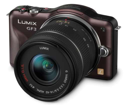 Panasonic Lumix DMC-GF3 12 MP Micro 4/3 Compact System Camera with 3-Inch Touchscreen LD and 14-42mm Zoom Lens (Brown)