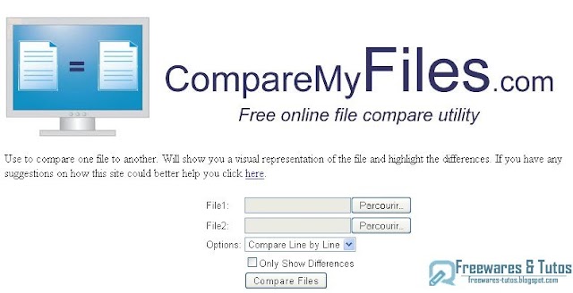 Comparemyfiles : comparez 2 fichiers texte en ligne