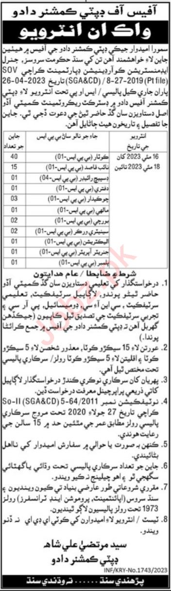 Jobs in Deputy Commissioner Office