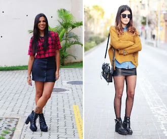 looks com bota cano curto preta