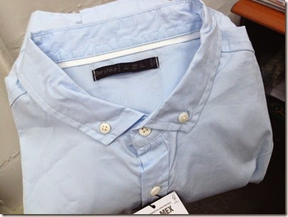 bershka baby blue long sleeve shirt