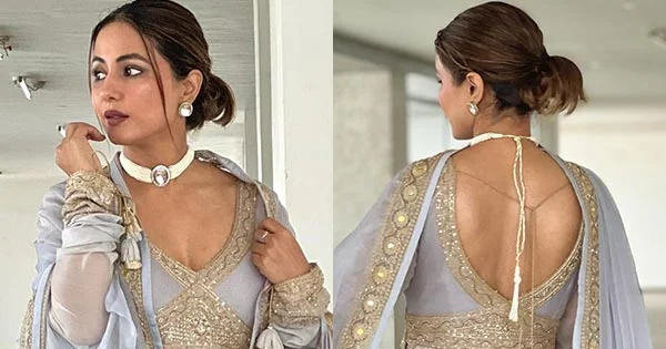 Hina Khan cleavage backless beautiful hot actress