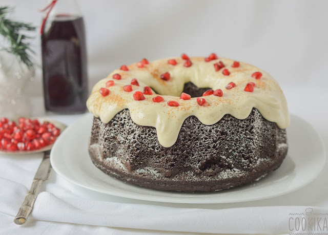 carob cake with ginger, spices and cream cheese gingerbread frosting