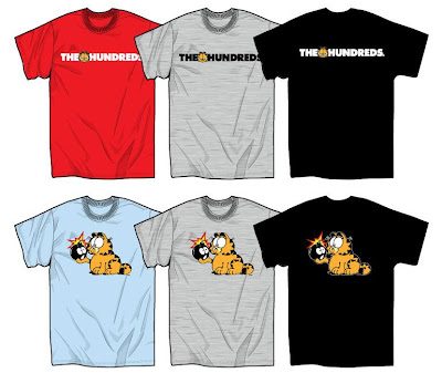 The Hundreds x Garfield Clothing & Accessory Collection - Garfield Bar Logo & Garfield N Adam T-Shirts