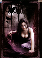 vampire woman card for halloween