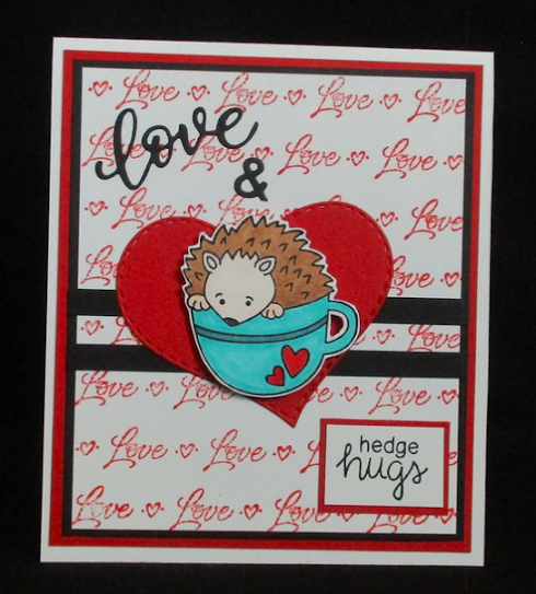 Love & hedge hogs by Becca features Hedgehog Hollow by Newton's Nook Designs; #inkypaws, #newtonsnook, #hedgehogcards, #cardmaking, #valentinescards