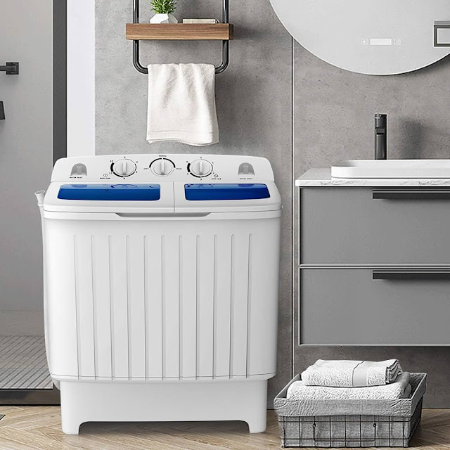 Costway Portable Mini Compact Twin Tub Washing Machine and Spin Dryer Combo ($179.99)