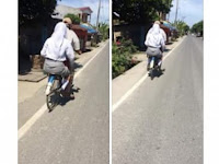 Tiada Gengsi, Siswi SMA Dibonceng Ayahnya Naik Sepeda Reot Ke Sekolah ini Tuai Pujian Netizen