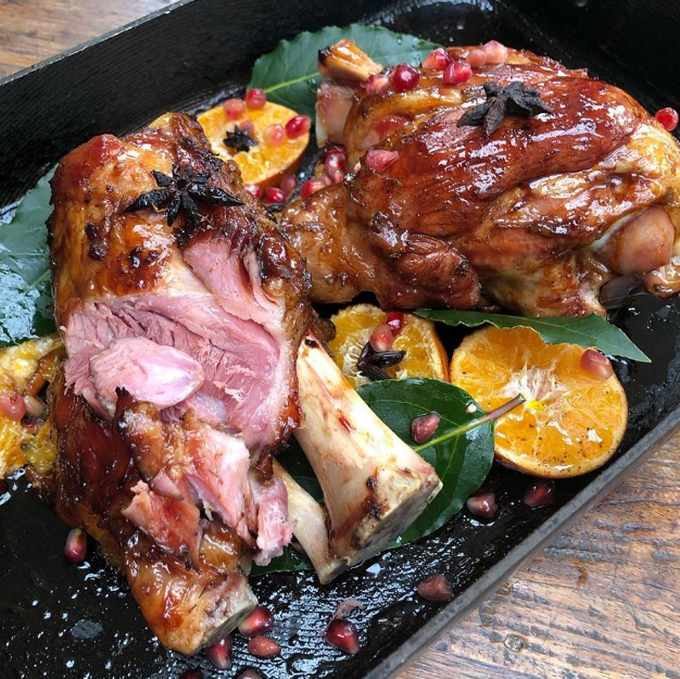 Festive Pomegranate Molasses & Clementine Ham Hocks