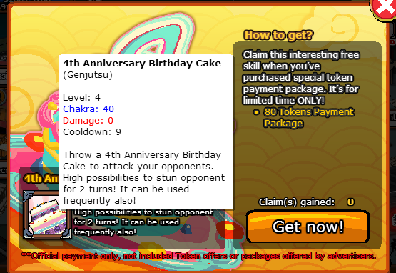 Ninja Saga jutsu Anniversary (4th Anniversary birthday cake)
