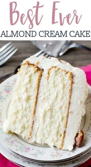 Velvety, smooth, from-scratch white cake. There’s nothing like it! This Almond Cream Cake uses a unique technique to ensure a smooth texture. What is that technique? Beat the egg whites until they are fluffy, then fold them into the cake batter in the end. Be sure you fold them in completely, but be gentle!