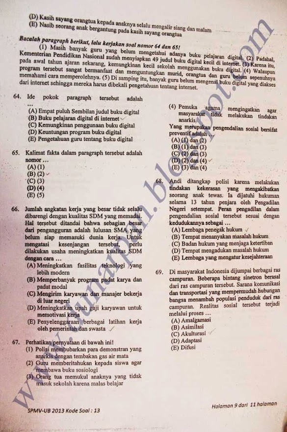 Contoh Soal Vokasi Ub